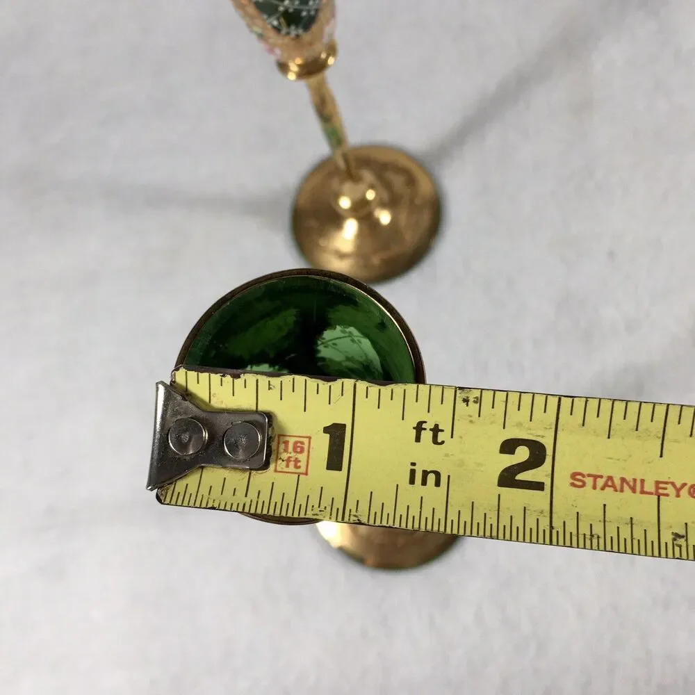 Vtg. Murano - Gold & Green -Venetian Glass- Liquor Goblet- 6.25